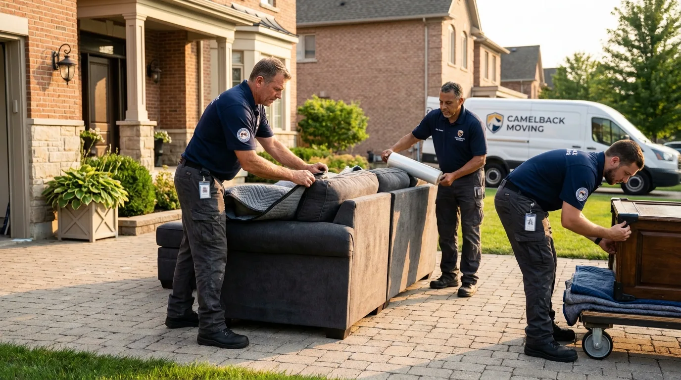 Large estate moving crew wrapping furniture in Williamstown, NJ