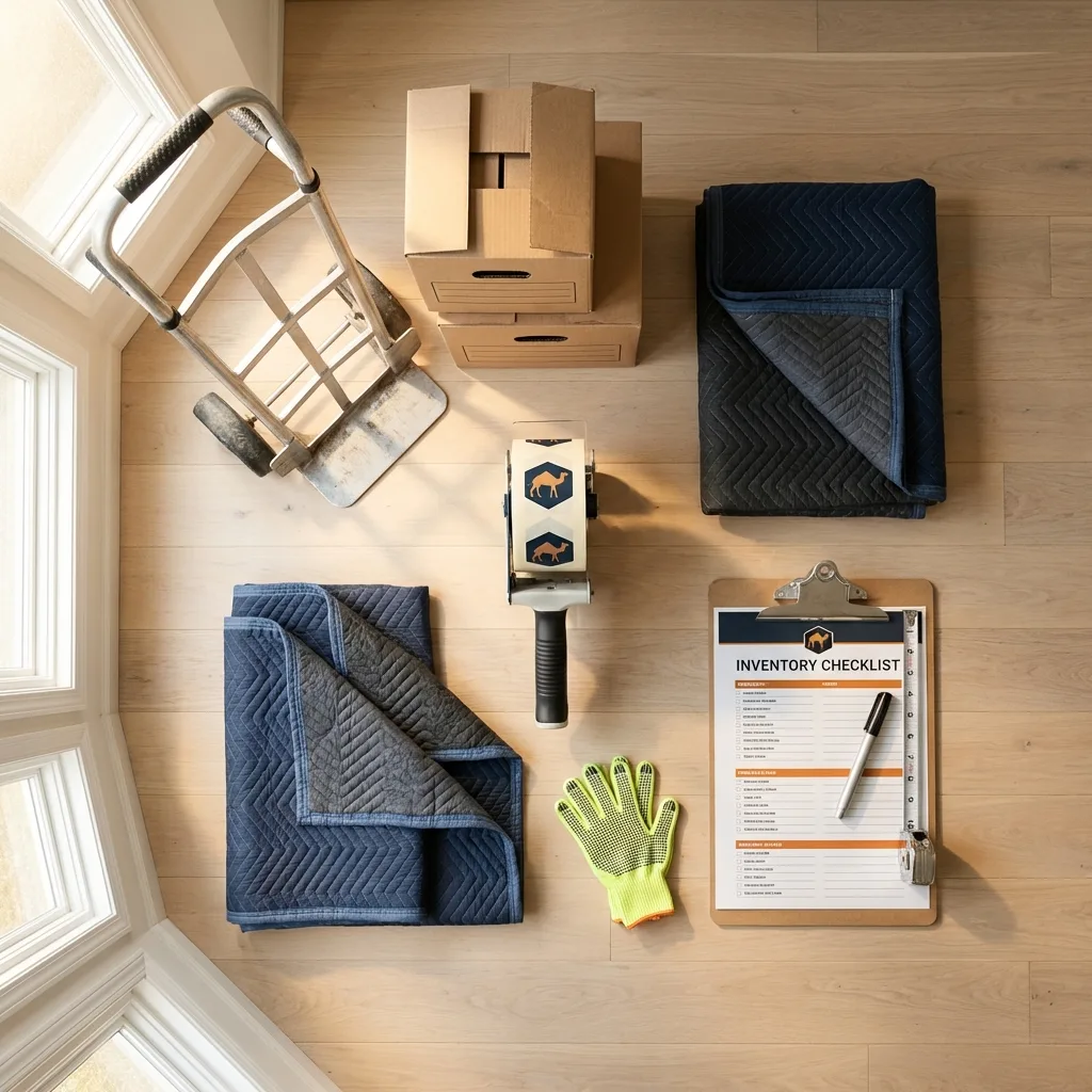 Professional moving supplies and packing materials layout for Williamstown residential relocations