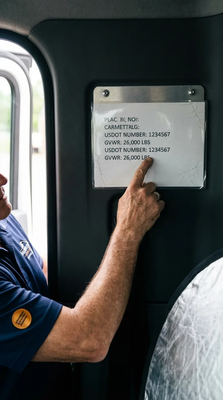 USDOT licensing placard verification in Williamstown
